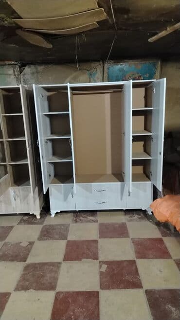 ikinci əl şkaf: Yeni, 4 qapılı Düz dolab, Dolab-asılqan — 5