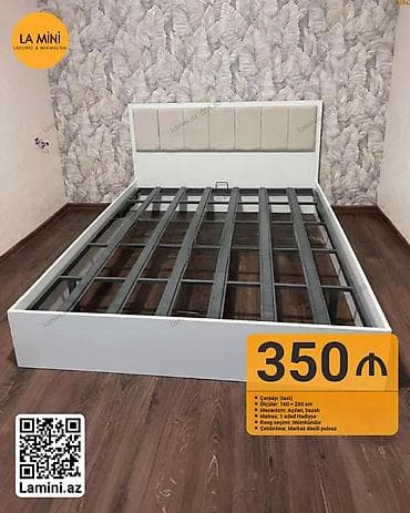İkinəfərlik çarpayı, Bazalı, Matras ilə, Siyirməsiz — 1