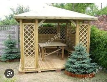 jaluzi perde: Bağ üçün dekorativ ağacdan hazırlanmış besedkalar - Material — 6