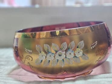 dibcek qablari: Zər ifa incəsənəti üslubunda dekorativ şüşə dəst - Tərkib: 1 ədəd iri — 6