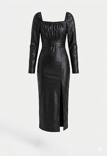 Qadın dərimsi midi don – qara - Material: dəri (eko dəri görünüşlü) lalafo.az -da Qadın dərimsi midi don – qara - Material: dəri (eko dəri görünüşlü)