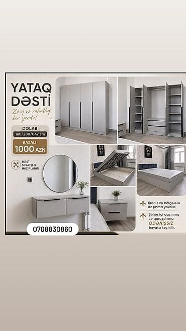 sifarişlə mebel: Yataq Dəsti – zövq və rahatlıq bir yerdə Komplektin tərkibi: - Geniş — 1
