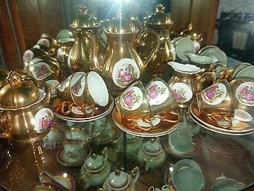 Çay dəsti, rəng - Qızılı, Farfor, Yaponiya