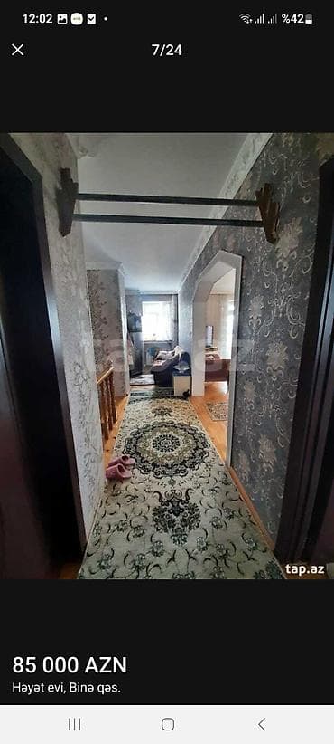 bina az ev alqi satqisi: Binə qəsəbəsində həyət evi. ışıq, qaz, su, kombi, 5 otaqlı sənət — 7