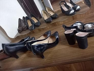 Женская обувь: Размер: 37, цвет - Черный, Б/у — 2