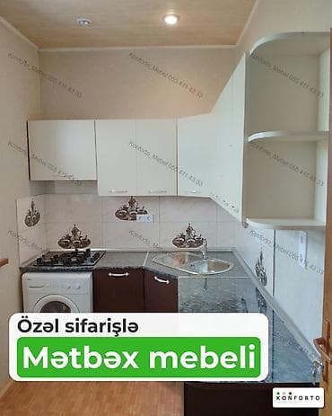 Özəl sifarişlə mətbəx mebeli - Fərdi ölçü və planlama: Bucaqlı