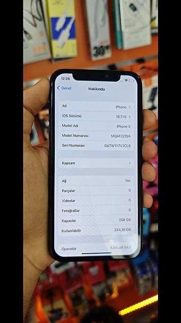 iphone telefon: IPhone X, 256 GB, Space Gray, Face ID — 1