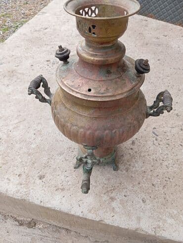 Kitablar və jurnallar: Məhsul: Antik mis samovar Təsvir: - Klassik rus tipli kömür/odunla — 5