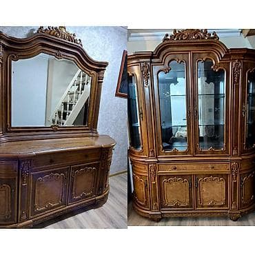 Klassik üslublu qonaq otağı mebel dəsti - Material: Təbii ağac karkas