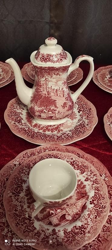 versace servis: Çay dəsti, rəng - Qırmızı, Keramika, 6 nəfərlik — 3