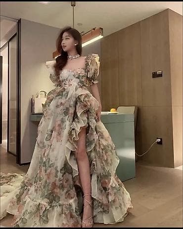 Romantik çiçək naxışlı ziyafət-gecə geyimi - Stil: Vintage ilhamlı — 5