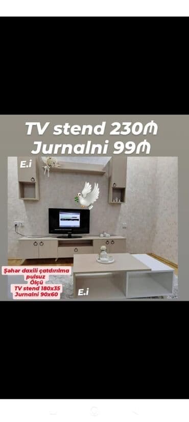 перла мебель баку: TV altlığı yeni ve jurnal masası — 1