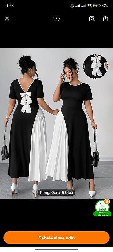 İki rəngli (qara-ağ) midi don - Dizayn: Asimmetrik kəsimli, ön — 2