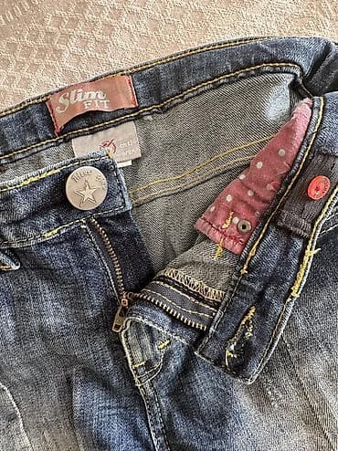 deri salvar: Uşaq üçün “Slim Fit” cins şalvar - Model: Slim Fit, dar kəsim - Rəng — 5