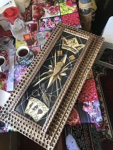 nerd daslari: Taxta nərd taxtası – əl işi oyma naxışlı - Material: təbii ağac - — 2