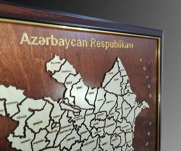 dünya fiziki xəritəsi: Təbii taxtadan Azərbaycan Respublikası xəritəsi. Tək nüsxədir — 3