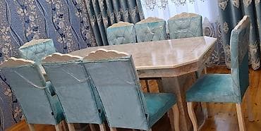 tek stol: *SEVA XİRDALAN* 8 NƏFƏRLİK MASA DƏSTİ SATİLİR. DƏST yeni kimidir — 1