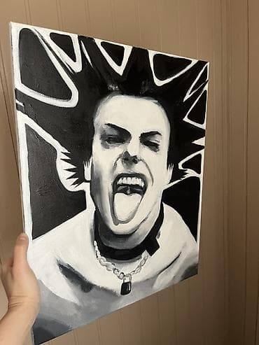 CD, DVD disklər və kassetlər: Orijinal əl işi rəsmlər – akril boya ilə kətan üzərində. 1) “Cəngavər — 3