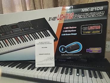 solobar 16k: MK-2108 61-Key Lighting Electronic Keyboard - 61 işıqlanan klaviş — 2