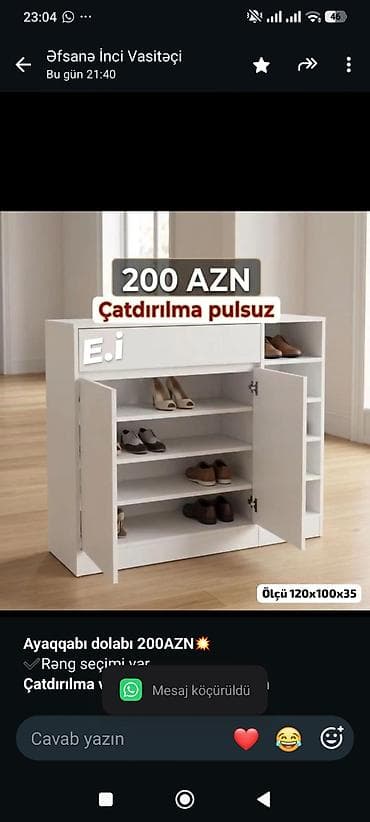 *Ayaqqabı dolabı 200AZN💥* ✔️Rəng seçimi var *Çatdırılma və lalafo.az -da *Ayaqqabı dolabı 200AZN💥* ✔️Rəng seçimi var *Çatdırılma və
