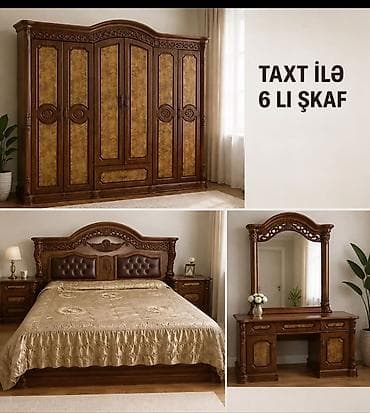 Klassik üslubda tam dəst taxta yataq otağı mebeli Tərkibi: - Geniş — 6