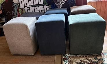 antik stul: Pufik oturacaq, Vеlur parça — 2