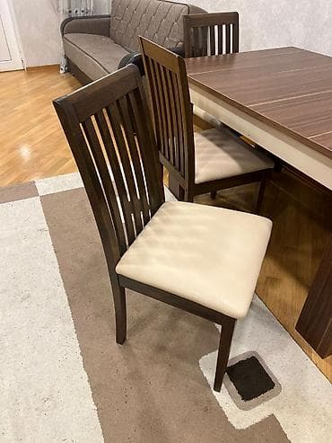 dairevi masa: Qonaq otağı üçün, Açılmayan, Dördbucaq masa, 6 stul — 2