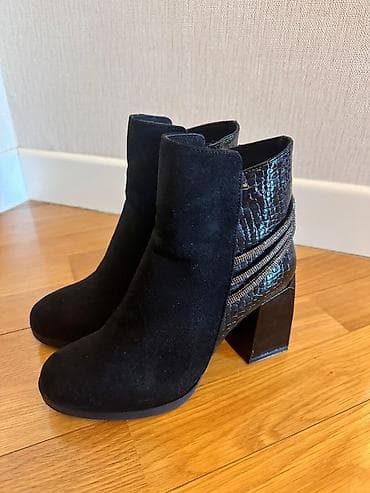 Sabo: Qadın qısa çəkmələri – qara - Dizayn: Ön hissəsi mat süet fakturalı — 4