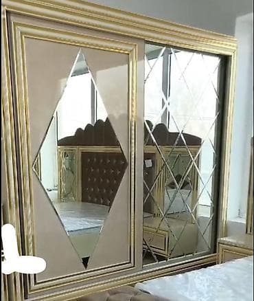 yun doşək satışı: Şəkildə necədir elədir heç bir problem yoxdur qızılı rəngdir güzgülər — 3