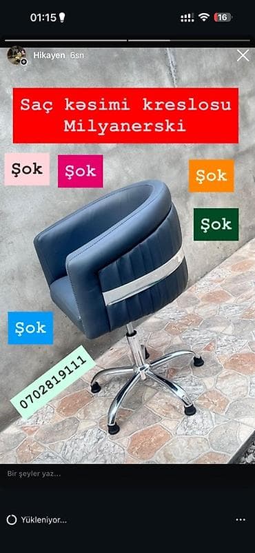 mebelleri: Yeni, Saş kəsimi kreslosu — 1