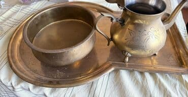 tibet çayı: Çay dəsti, rəng - Qızılı, Metal — 2