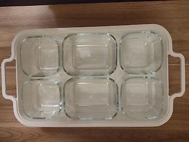 Servis dəsti – 6 bölməli şüşə qablar və dekorativ qapaqlı plastmas — 2