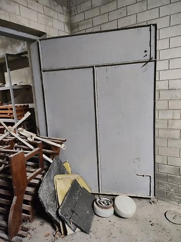 Qızdırıcı və isidicilər: Dəmir Qaraj darvazası, Yana açılan, Mexaniki, rəng - Boz, Qapı ilə — 3