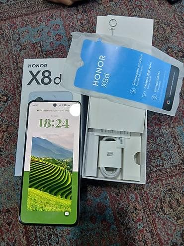 x8d: Honor 8X, 128 GB, rəng - Gümüşü, Barmaq izi — 2