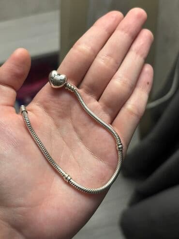 pandora qutusu: Pandora tərzində gümüş qolbaq - Material: gümüş rəngli metal, çevik — 1