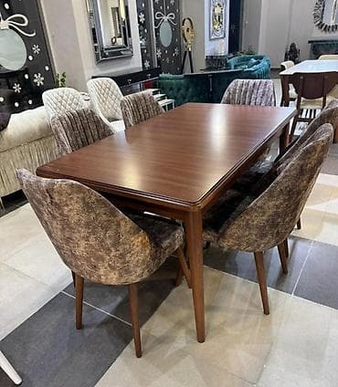 Qonaq otağı üçün, Yeni, Açılan, Dördbucaq masa, 6 stul