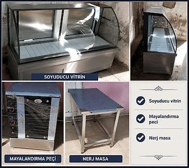 декор дерево: Soyuducu vitrin 1.80 sm. Mayalandirma + nerj masa Her 3 yenidir — 1