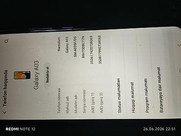 philips xenium 9@9d: Samsung Galaxy A03, rəng - Mavi, İki sim kartlı — 2