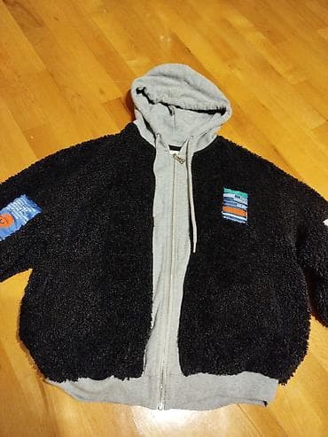 kişi jaketleri: Unisex ikiqat materiallı kapüşonlu jaket - Dizayn: Önü tam fermuarlı — 1