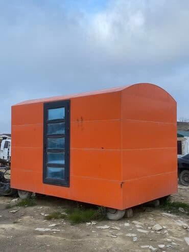 алтын касса: Portativ ticarət köşkü / modul konteyner - Rəng: parlaq narıncı — 4