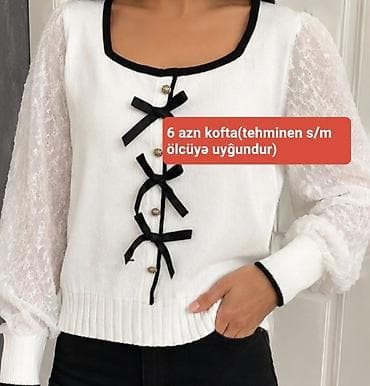 xonca bezekleri: Ağ rəngli qadın koftası - Qarşı hissədə qara lentli bəzəklər və — 1