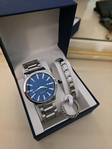 Zərgərlik əşyaları: Klassik Saat dəsti, rəng - Qara — 4