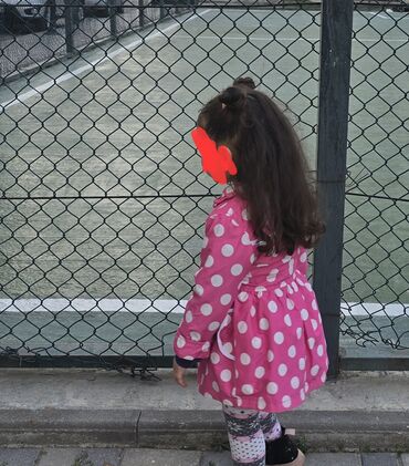 детские непромокаемые комбинезоны: Uşaq üçün yağmurluq/palto - Rəng: parlaq çəhrayı - Naxış: böyük ağ — 1