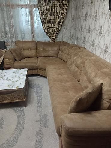 metbex ucun kunc divan: Künc divan dəsti - Forma: L-şəkilli, geniş oturacaq sahəsi və dərin — 5