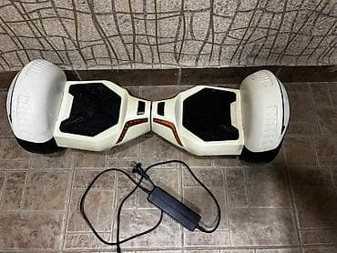 gitara kabel: Elektroskuterl (hoverboard) – 8.5" təkərli, ağ rəngdə, LED işıqlı — 1