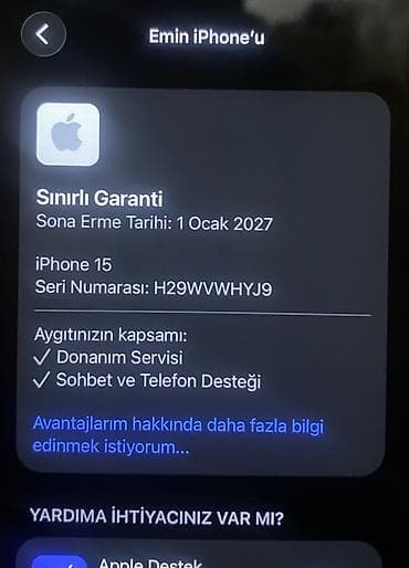 honor x9a irşad: IPhone 15, 128 GB, Qara, Zəmanət — 2