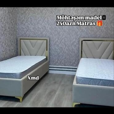 yataq dəstləri və qiymətləri: Təknəfərlik çarpayı, Matras ilə — 1