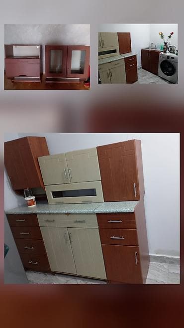 kombi ariston: Mətbəx mebel dəsti ünvan:Sabunçu ray(9467) - Rəng: açıq bej və qəhvəyi — 1