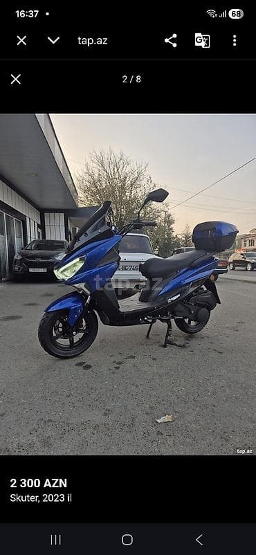 225 55 16 teker: Skuter – 2023 il, mavi rəng Xüsusiyyətlər: - Geniş ön vindsild — 2
