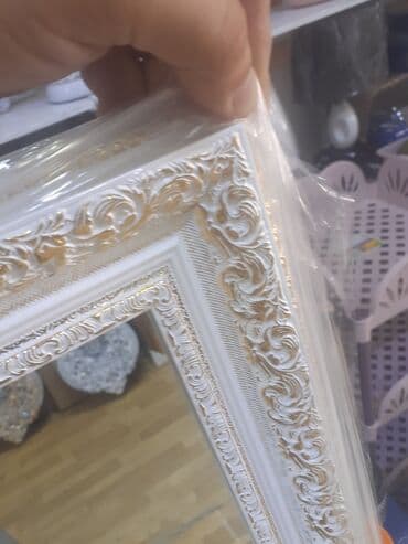 зеркало со столиком: Зеркало Настольное, Прямоугольник, Декоративное, С рамой — 2